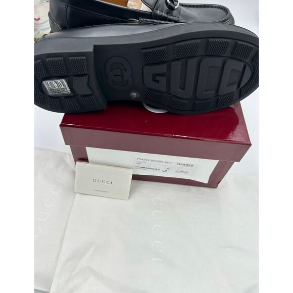 Men\'s Gucci horse bit leather loafers size 10.5 fits 11 US made in Italy main image 9